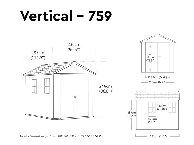 Keter Newton Plus Shed 9.5 x 7ft Colour Grey Direct Delivery KET259689