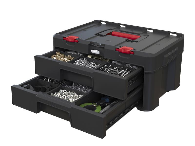 Keter Roc Stack N Roll 2-Drawer Unit Full Drawer Opening KETSNR2DU