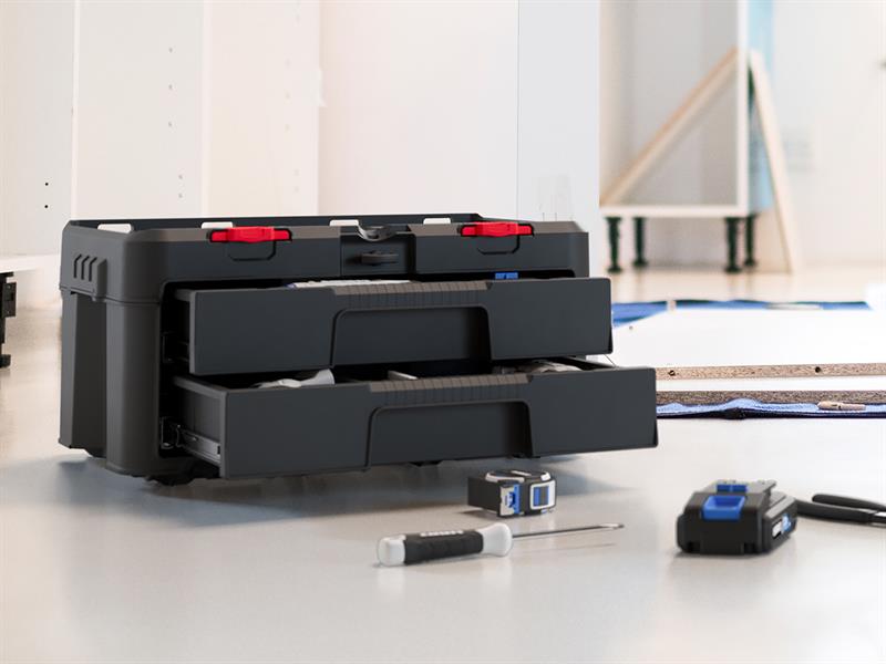 Keter Roc Stack N Roll 2-Drawer Unit Full Drawer Opening KETSNR2DU
