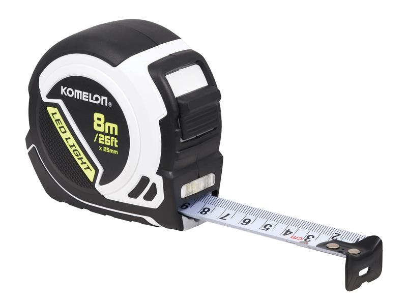 Komelon LED LIGHT Tape Measure 8m/26ft (Width 25mm) KOMPLD85ME