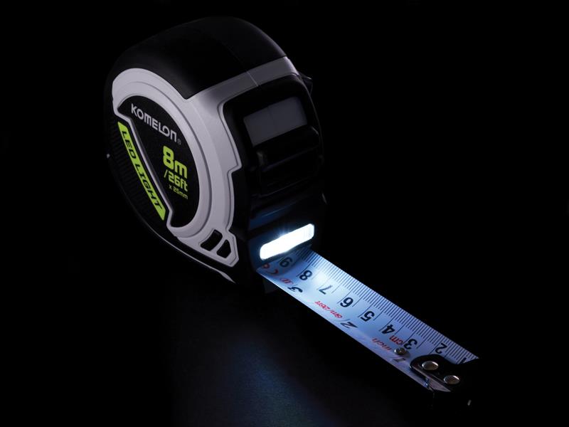 Komelon LED LIGHT Tape Measure 8m/26ft (Width 25mm) KOMPLD85ME