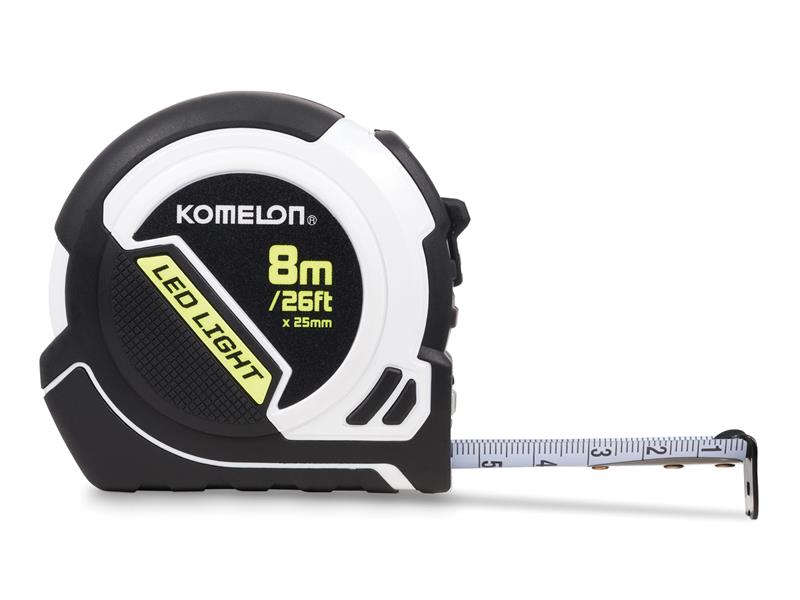 Komelon LED LIGHT Tape Measure 8m/26ft (Width 25mm) KOMPLD85ME