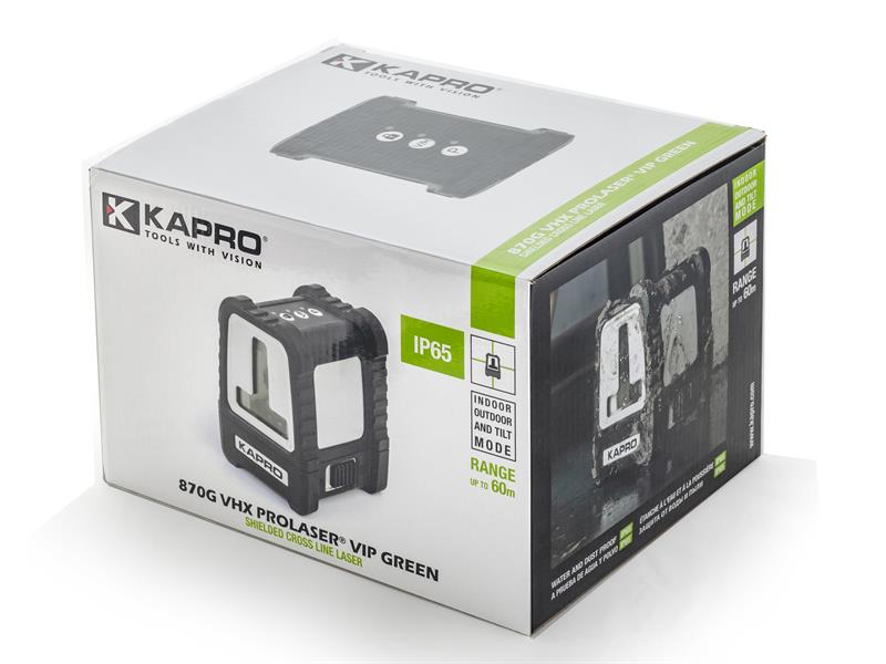 Kapro VHX Prolaser VIP Green Laser With Audio And Visual Level Warning KPOK870G