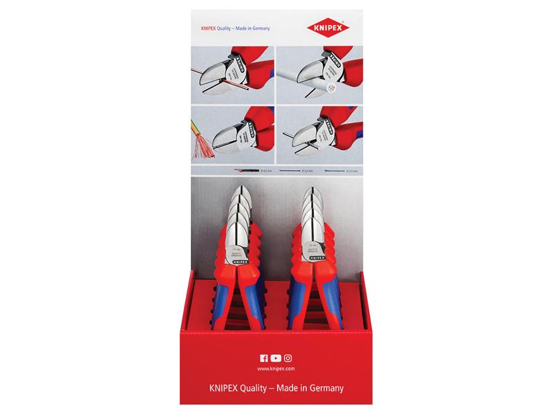 Knipex Diagonal Cutter Counter Display 10 Pieces 160mm Long 00 18 01 V06