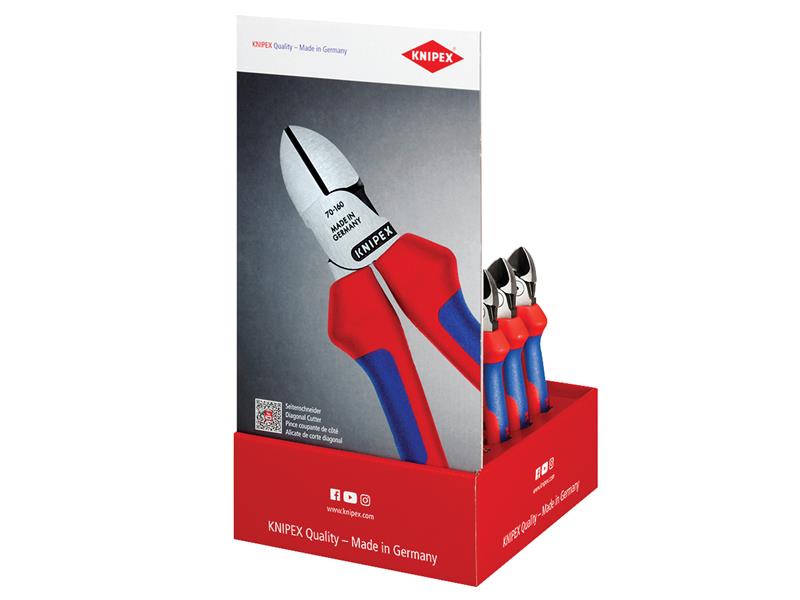 Knipex Diagonal Cutter Counter Display 10 Pieces 160mm Long 00 18 01 V06