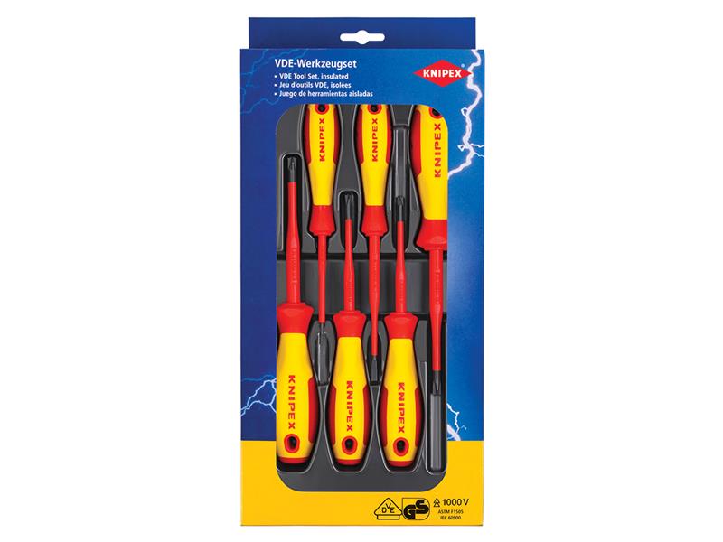 Knipex VDE Screwdriver Set, 6 Piece KPX002012V05