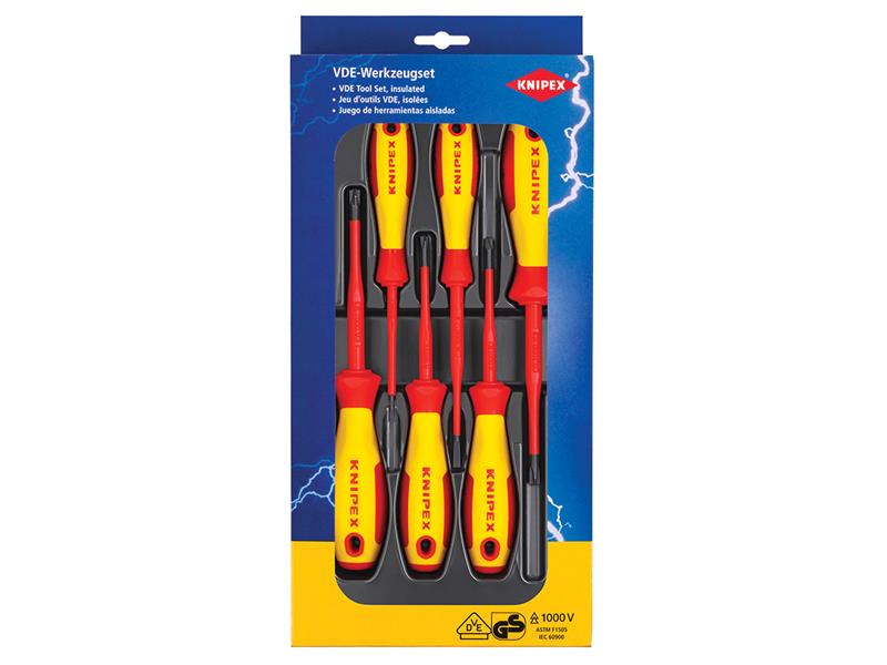 Knipex VDE Screwdriver Set, 6 Piece KPX002012V05