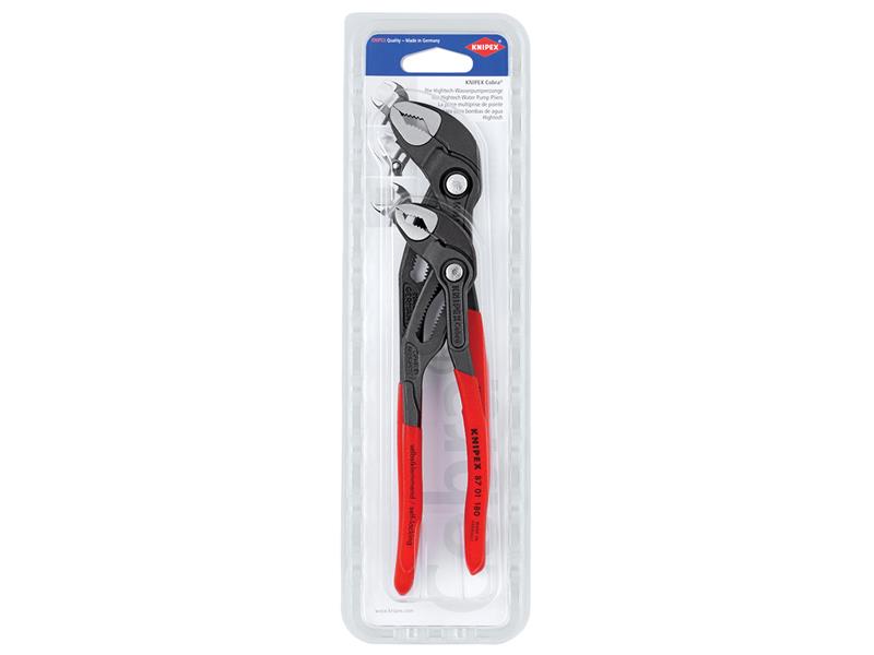 Knipex Cobra Water Pump Pliers Set 2 Piece 180mm 250mm box joint KPX003120V01