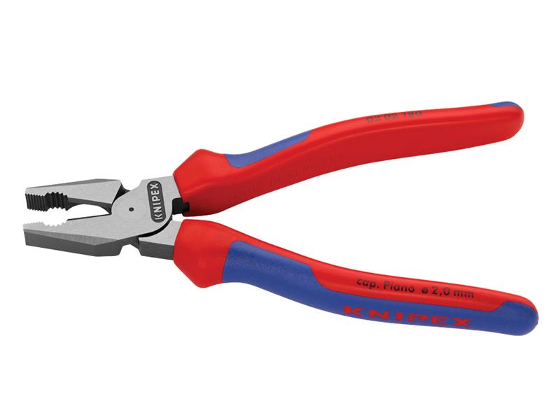 Knipex High Leverage Combination Pliers Multi-Component Grip 180mm KPX0202180