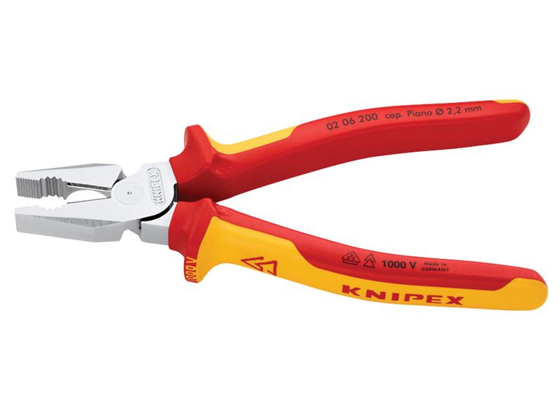 Knipex VDE High Leverage Combination Pliers 200mm KPX0206200