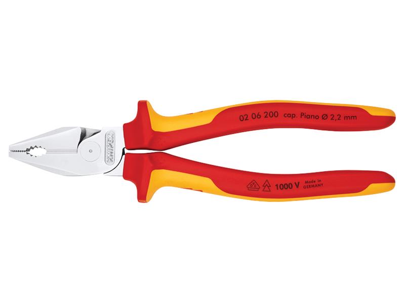Knipex VDE High Leverage Combination Pliers 200mm KPX0206200
