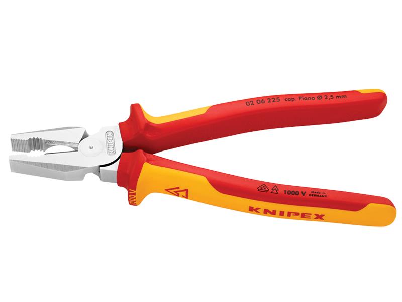 Knipex VDE High Leverage Combination Pliers 225mm KPX0206225