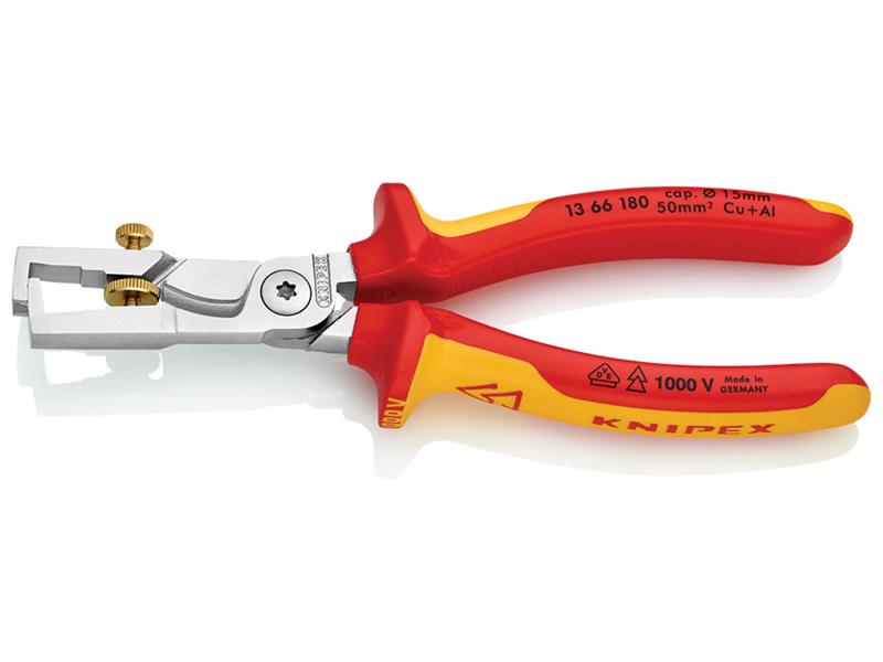 Knipex VDE StriX Insulation Stripper with Cable Shears 180mm KPX1366180