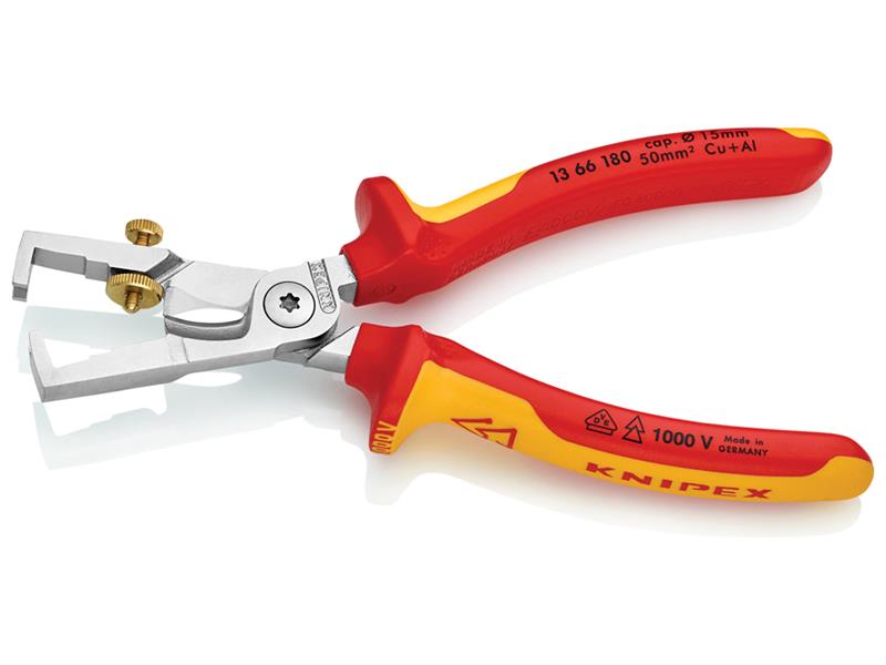 Knipex VDE StriX Insulation Stripper with Cable Shears 180mm KPX1366180