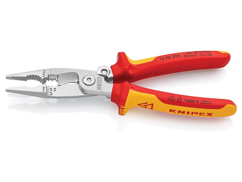Knipex VDE Multifunctional Installation Pliers with Opening Spring 200mm KPX1396200