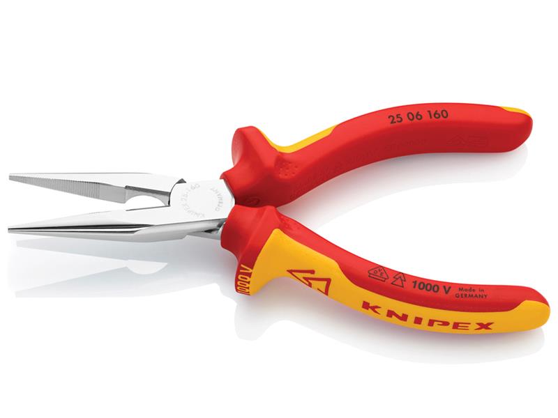 Knipex VDE Snipe Nose Side Cutting Pliers (Radio) 160mm KPX2506160