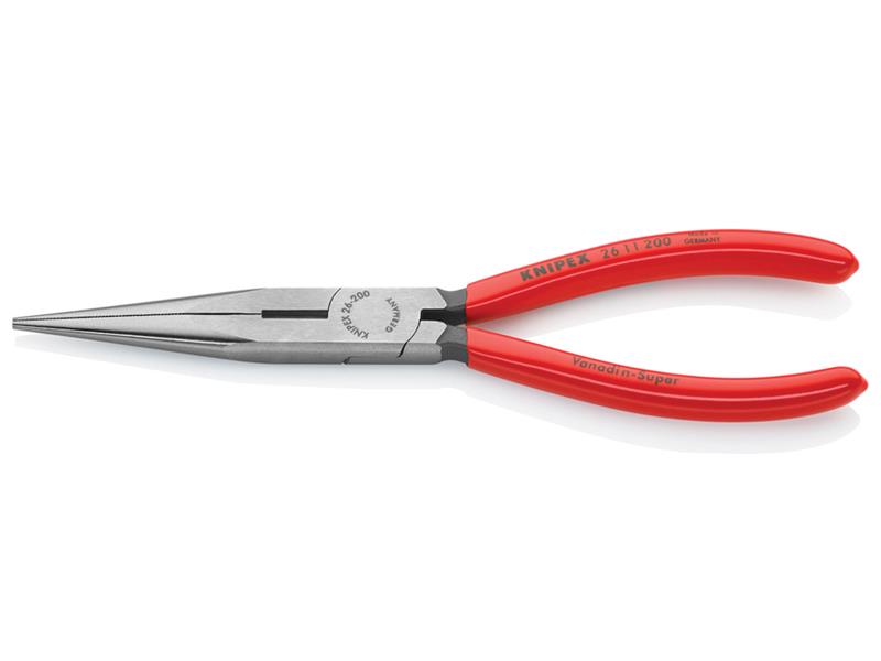 Knipex Long Snipe Nose Side Cutting Pliers PVC Grips 200mm (8in) KPX2611200