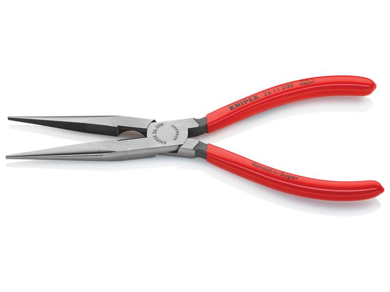Knipex Long Snipe Nose Side Cutting Pliers PVC Grips 200mm (8in) KPX2611200
