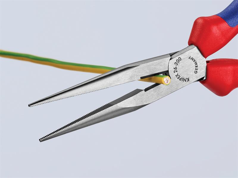 Knipex Snipe Nose Side Cutting Pliers (Stork Beak) Multi-Component Grip 200mm (8in) KPX2612200