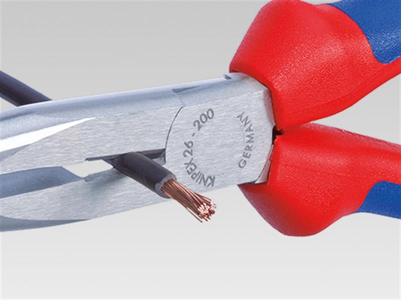 Knipex Snipe Nose Side Cutting Pliers (Stork Beak) Multi-Component Grip 200mm (8in) KPX2612200