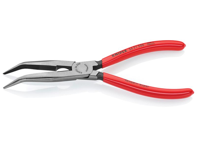 Knipex Bent Snipe Nose Side Cutting Pliers PVC Grip 200mm (8in) KPX2621200