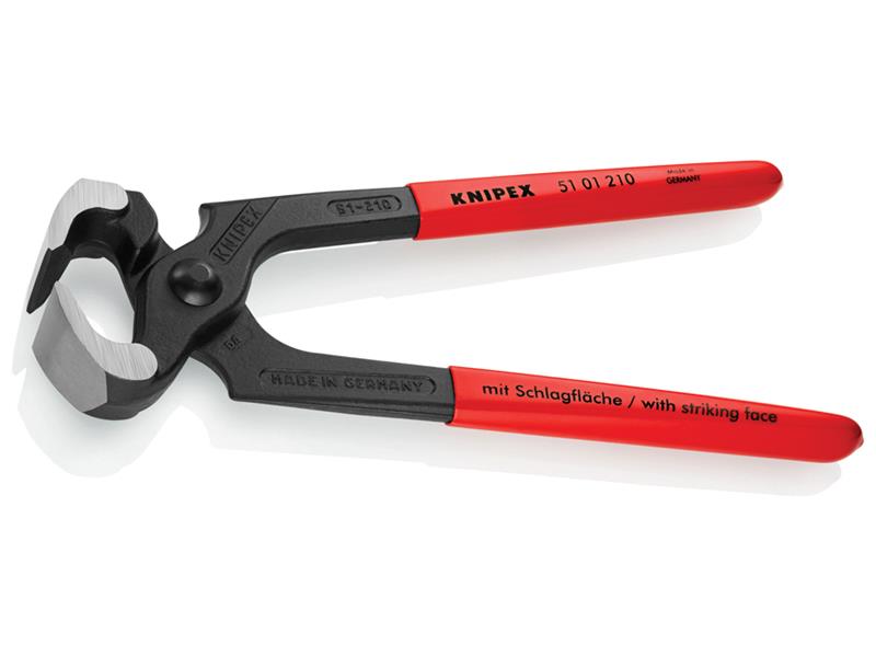 Knipex Hammerhead Style Carpenter's Pincers PVC Grip 210mm (8.1/4in) KPX5101210