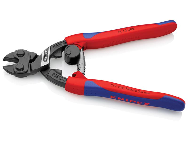 Knipex Bolt Cutters Multi Component Grip Return Spring 200mm 8in 71 12 200