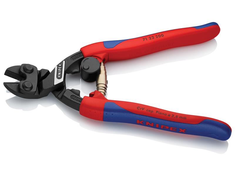 Knipex Compact Bolt Cutters 20° Head Multi Component Grip 200mm 7122200