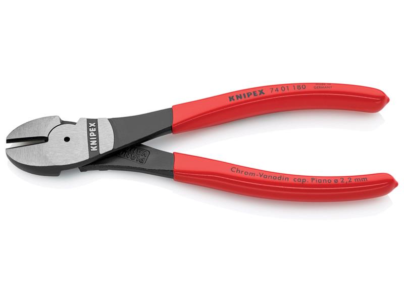 Knipex High Leverage Diagonal Cutters PVC Grip 180mm KPX7401180