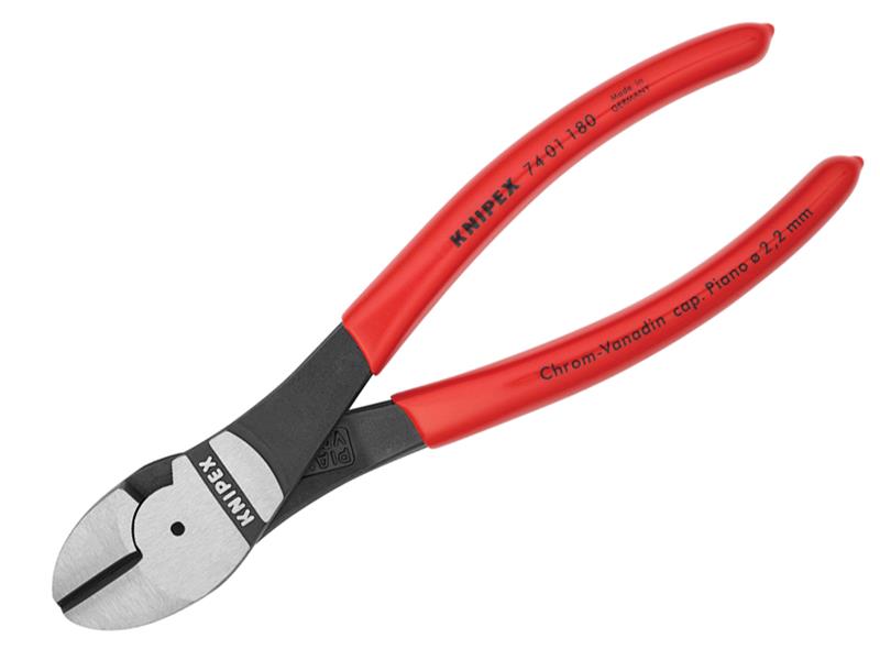 Knipex High Leverage Diagonal Cutters PVC Grip 180mm KPX7401180