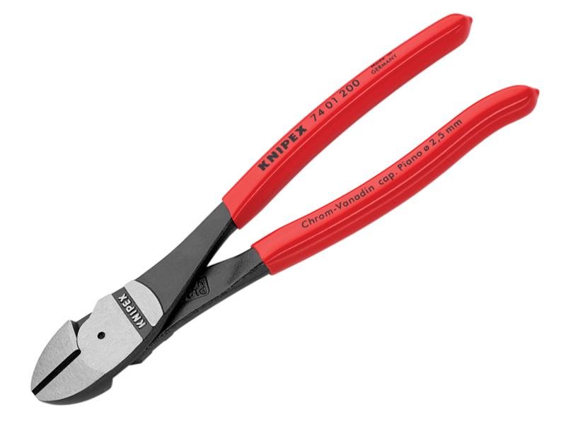 Knipex High Leverage Diagonal Cutters PVC Grip 200mm KPX7401200