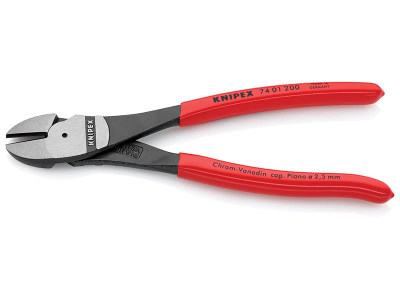 Knipex High Leverage Diagonal Cutters PVC Grip 200mm KPX7401200