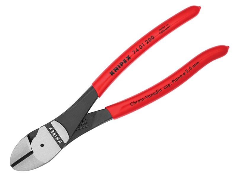 Knipex High Leverage Diagonal Cutters PVC Grip 200mm KPX7401200