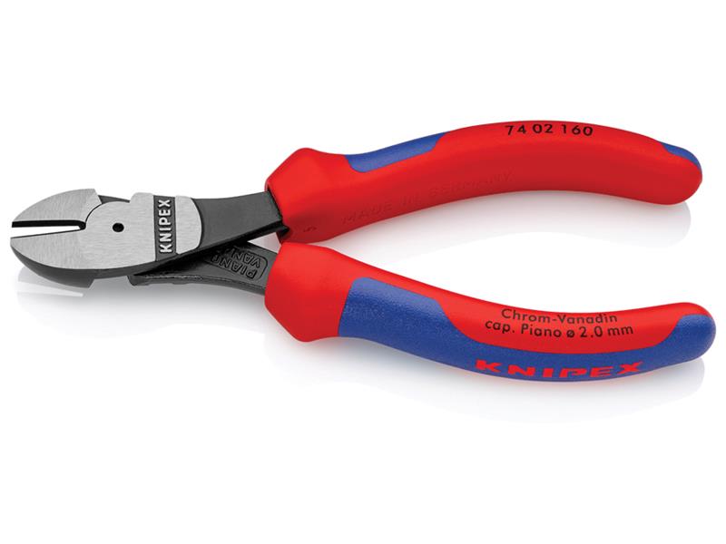 Knipex High Leverage Diagonal Cutters Multi-Component Grip 160mm KPX7402160