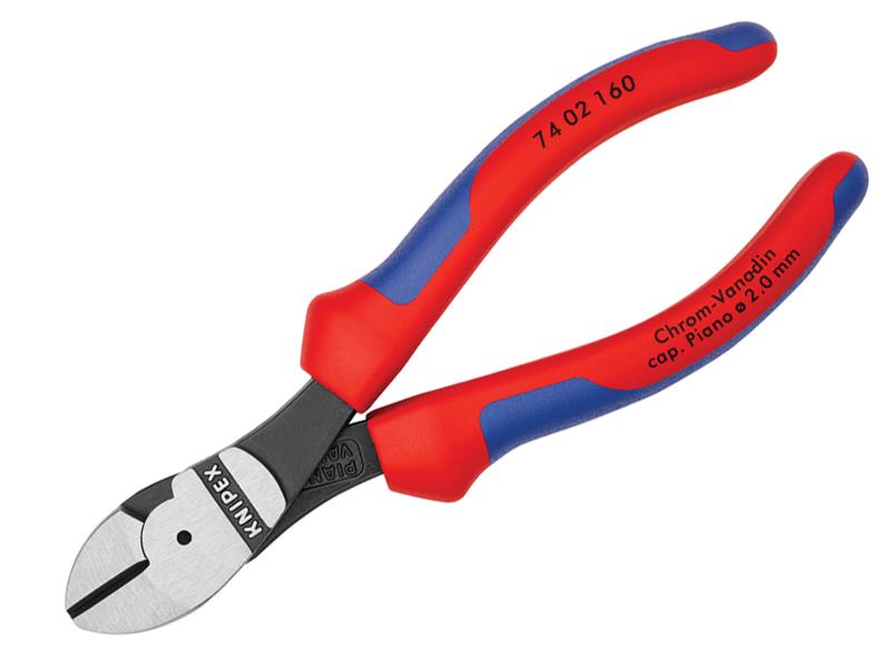Knipex High Leverage Diagonal Cutters Multi-Component Grip 160mm KPX7402160