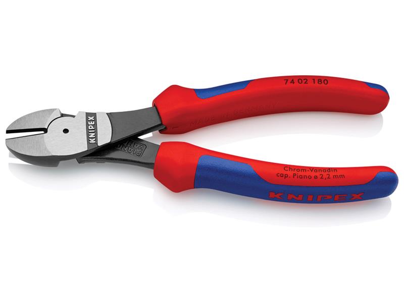 Knipex High Leverage Diagonal Cutters Multi-Component Grip 180mm KPX7402180