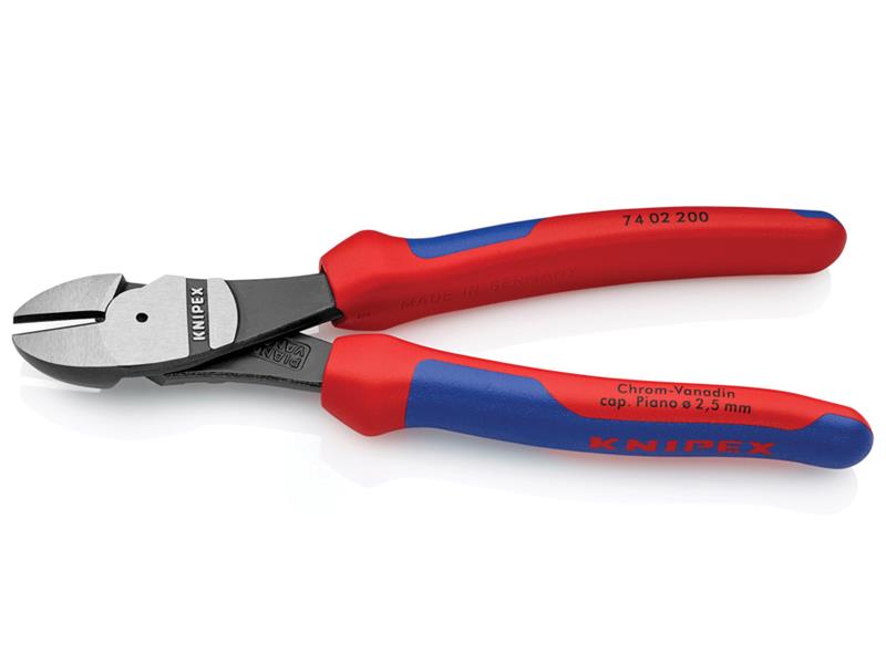 Knipex High Leverage Diagonal Cutters Multi-Component Grip 200mm KPX7402200