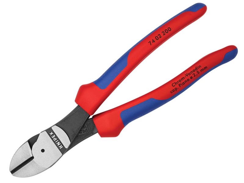 Knipex High Leverage Diagonal Cutters Multi-Component Grip 200mm KPX7402200