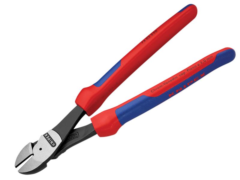 Knipex High Leverage Diagonal Cutters Multi-Component Grip 250mm KPX7402250