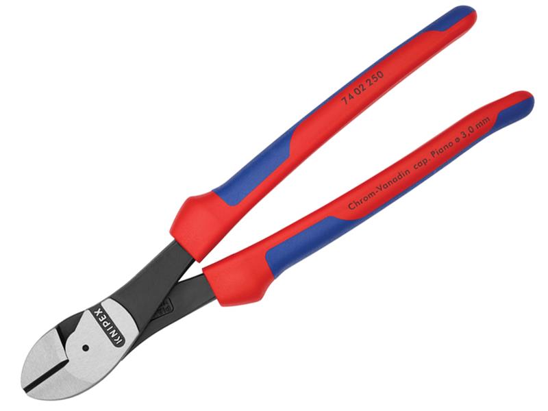 Knipex High Leverage Diagonal Cutters Multi-Component Grip 250mm KPX7402250