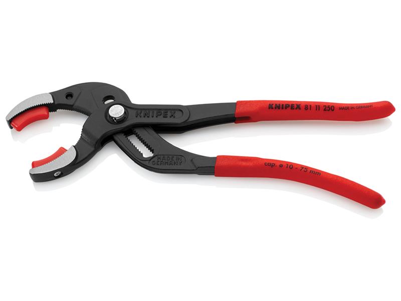 Knipex Plastic Pipe Grip Pliers Plastic Jaws Black 250mm KPX8111250