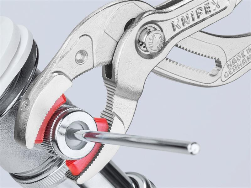 Knipex Plastic Pipe Grip Pliers Plastic Jaws Chrome 250mm - 75mm Capacity KPX8113250