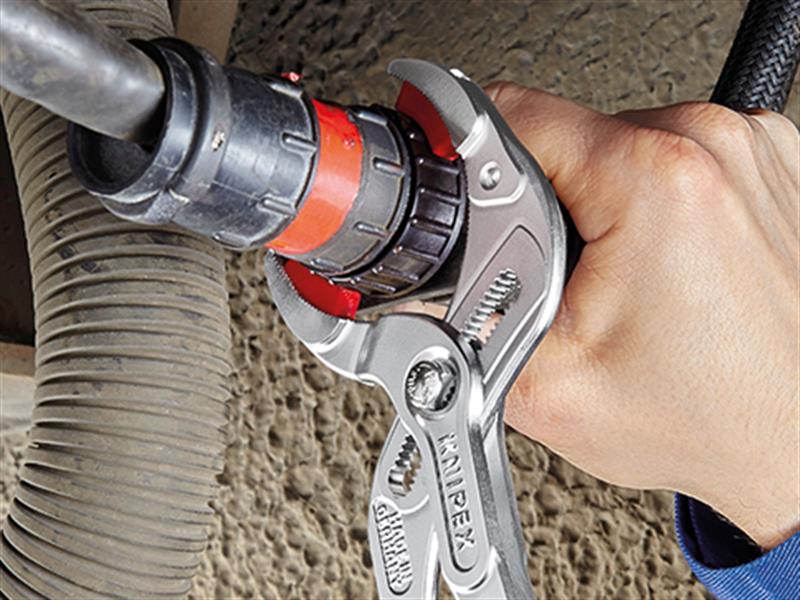 Knipex Plastic Pipe Grip Pliers Plastic Jaws Chrome 250mm - 75mm Capacity KPX8113250