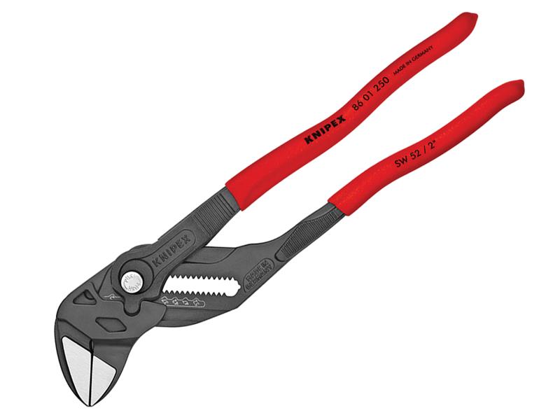 Knipex Pliers Wrench PVC Grip 250mm Smooth Jaws Capacity 52mm KPX8601250