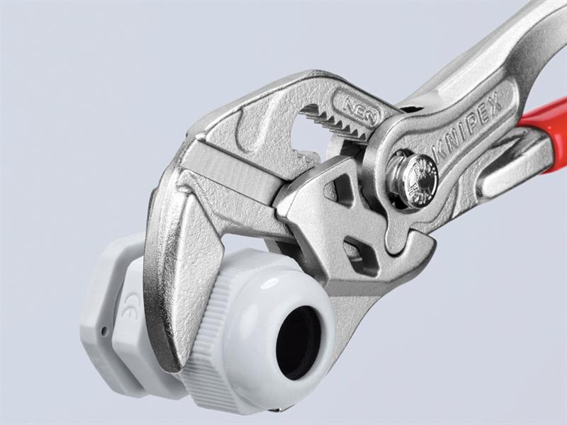 Knipex Mini Pliers Wrench PVC Grip 150mm Smooth Parallel Jaws KPX8603150