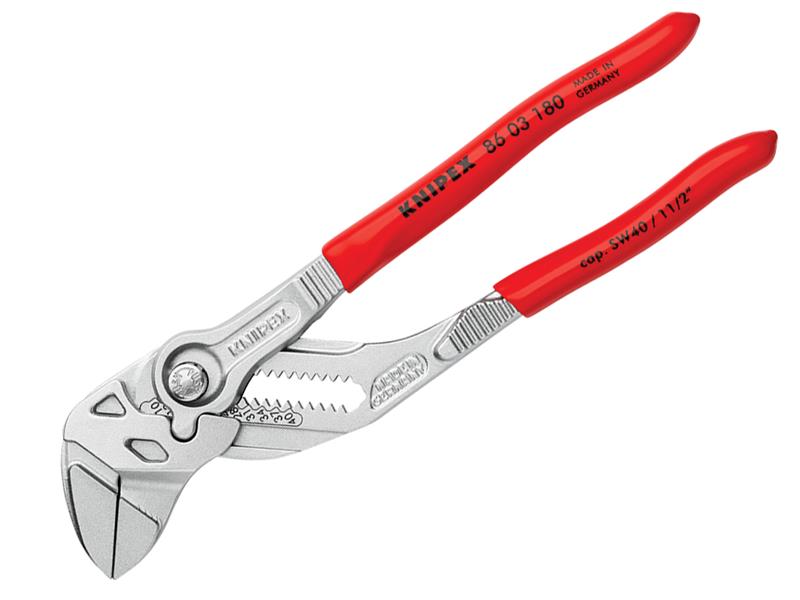 Knipex Pliers Wrench PVC Grip 180mm Smooth Parallel Jaws KPX8603180