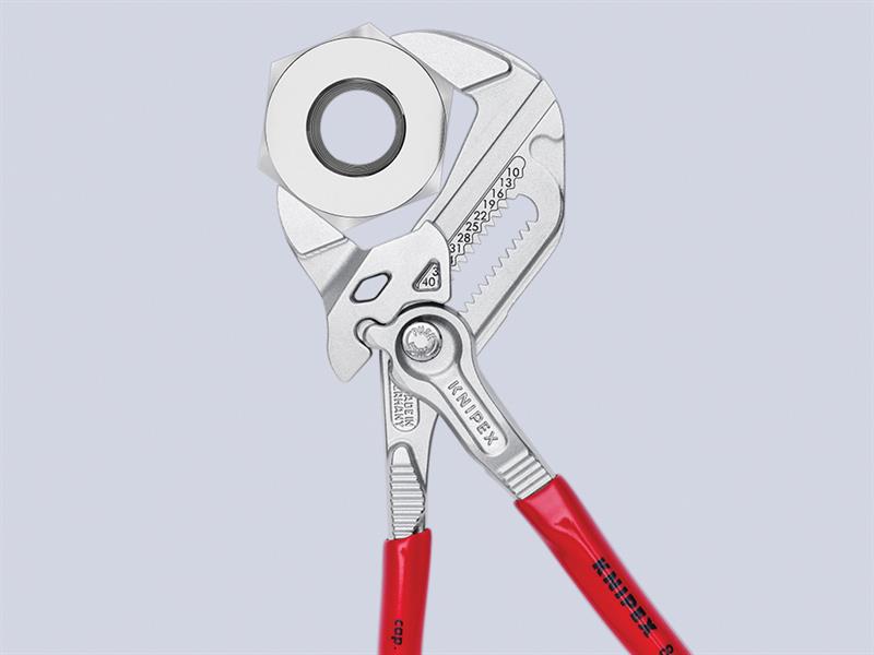 Knipex Pliers Wrench PVC Grip 180mm Smooth Parallel Jaws KPX8603180