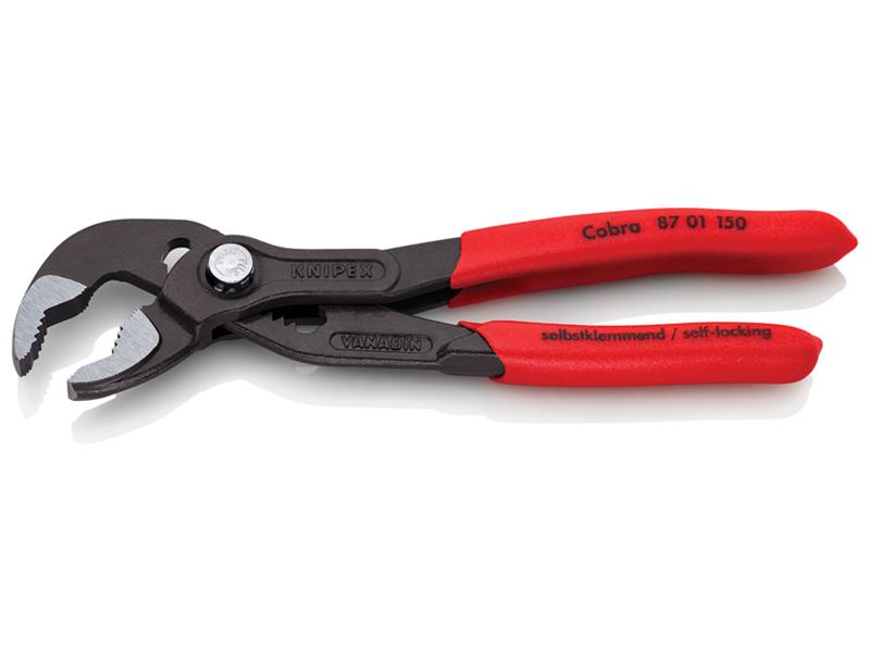 Knipex Cobra Water Pump Pliers PVC Grip 150mm Press Button Action KPX8701150