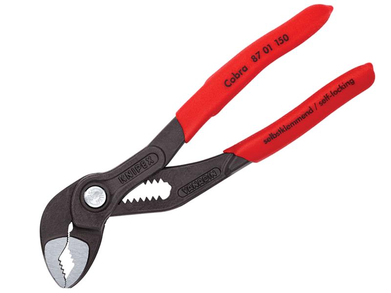 Knipex Cobra Water Pump Pliers PVC Grip 150mm Press Button Action KPX8701150