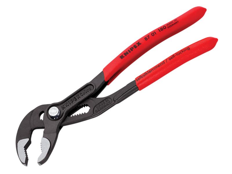 Knipex Cobra Water Pump Pliers PVC Grip 180mm Press Button Action KPX8701180